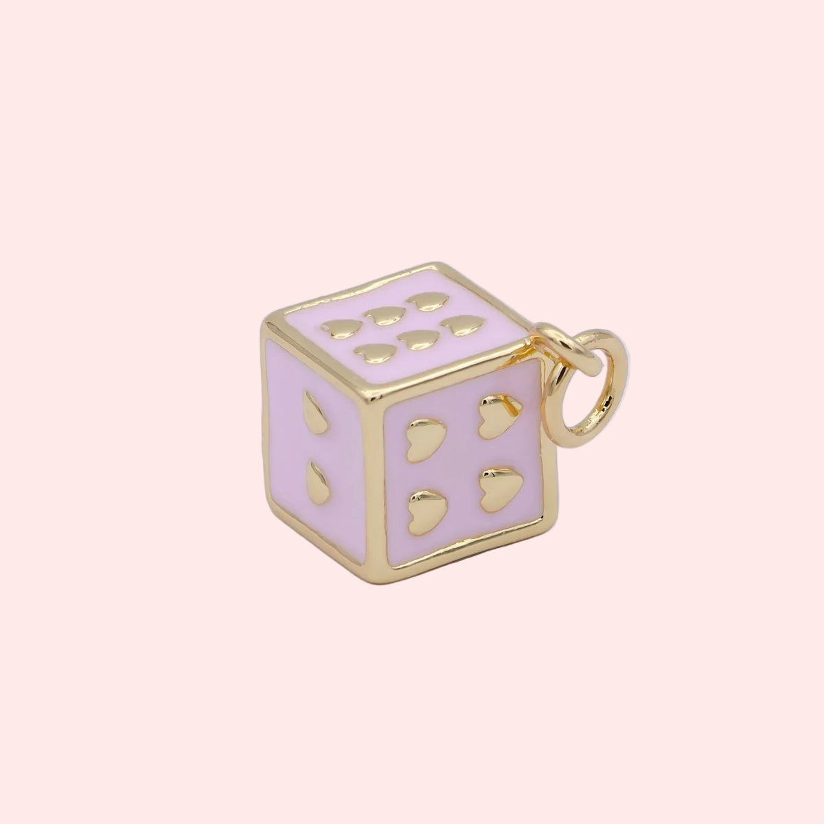 Pink Dice Charm