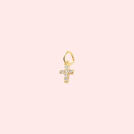 Tiny Gold Cross Charm