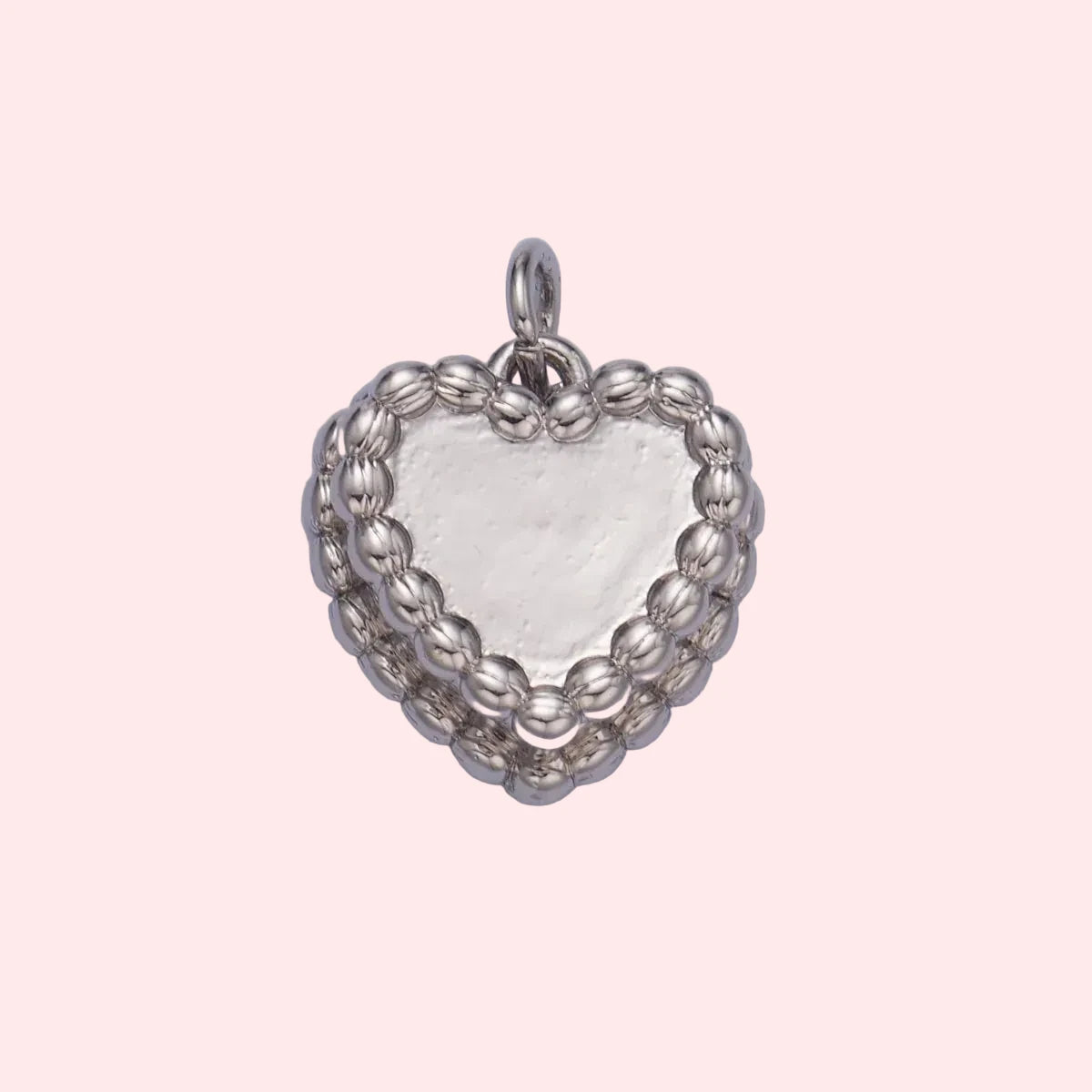 Silver Heart Cake Charm