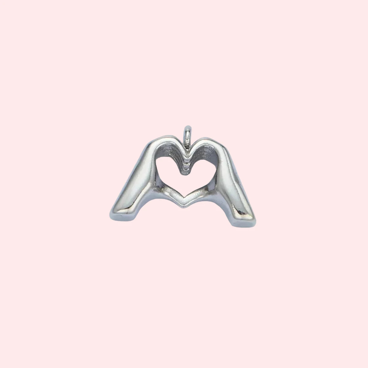 Silver Heart Hands Charm