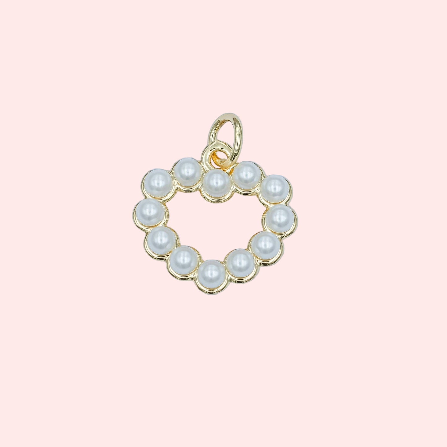 Pearl Heart Outline Charm