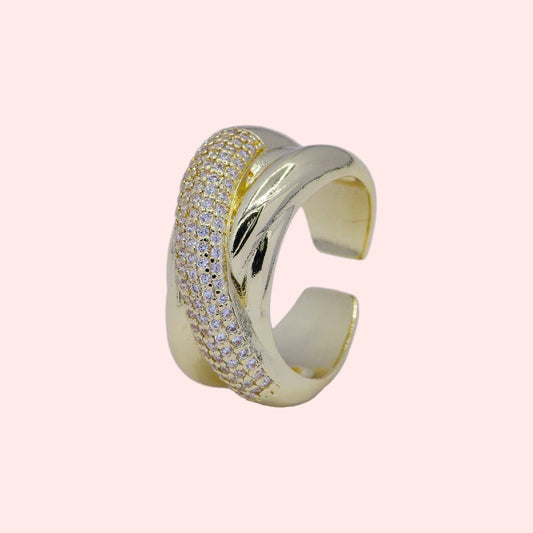 Criss Cross CZ Band Ring
