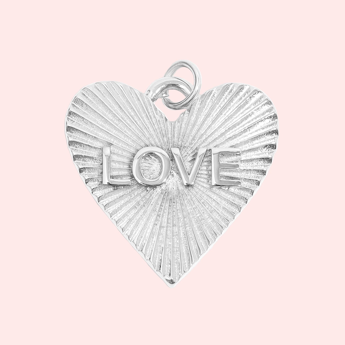 Sunburst Love Heart Charm