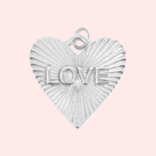 Sunburst Love Heart Charm