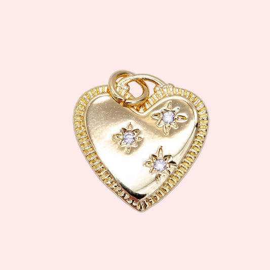 14k Gold-Filled Heart Medallion Charm