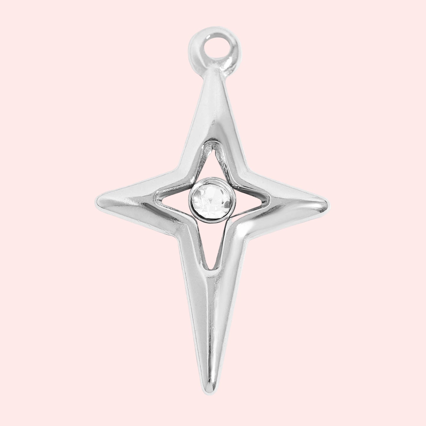 Stainless Steel Compass Star Charm