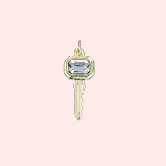Key to Everything Charm – Vintage CZ Baguette Key ✨🔑