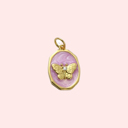 Lilac Golden Butterfly Charm