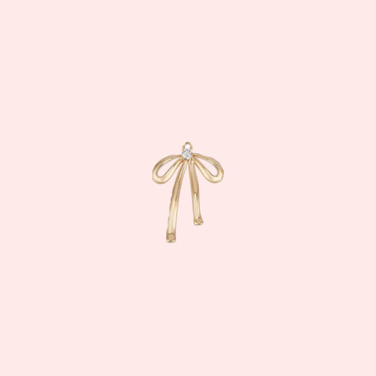 Golden Ribbon Bow Charm