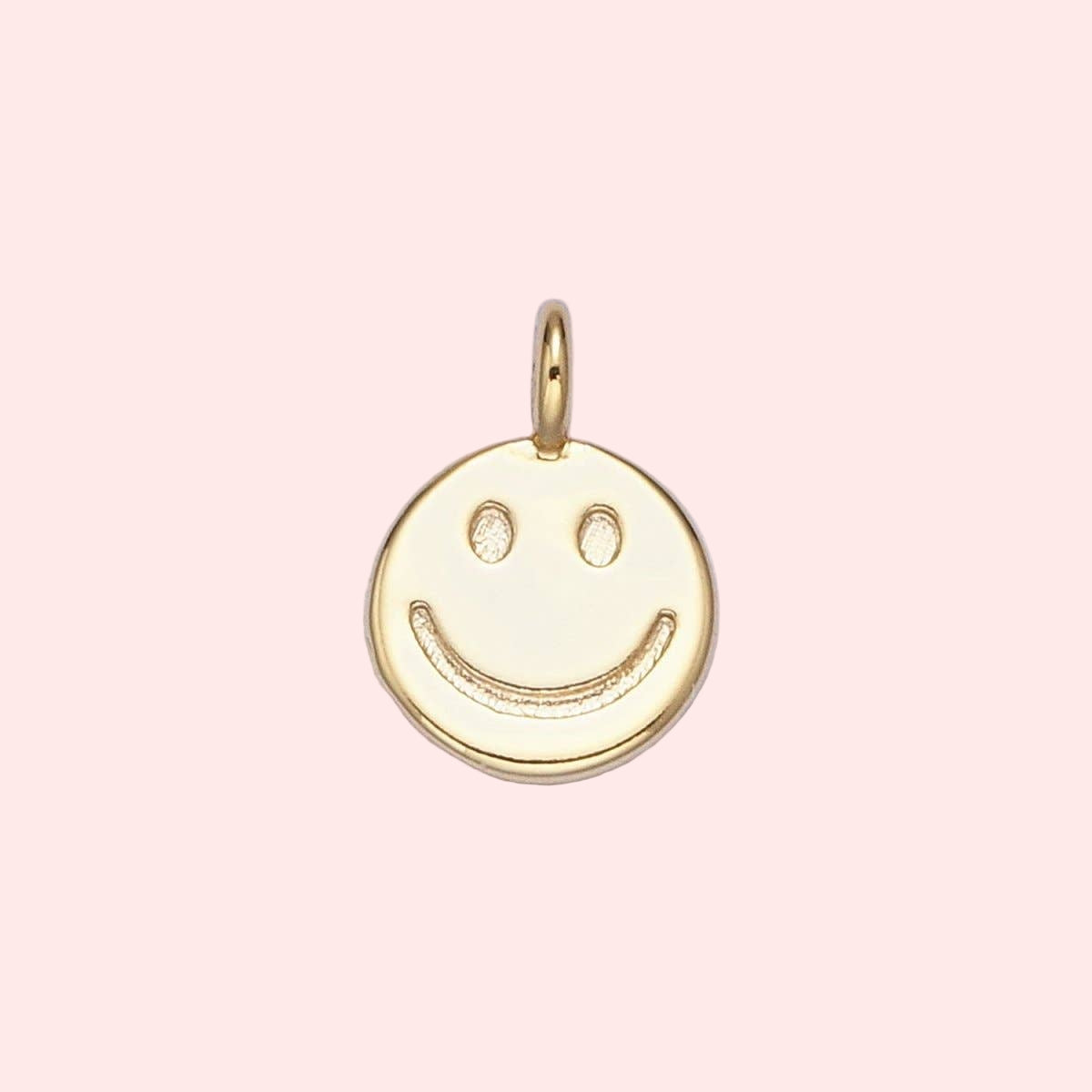 Good Vibes Only Charm – Mini Gold Smiley 😊✨