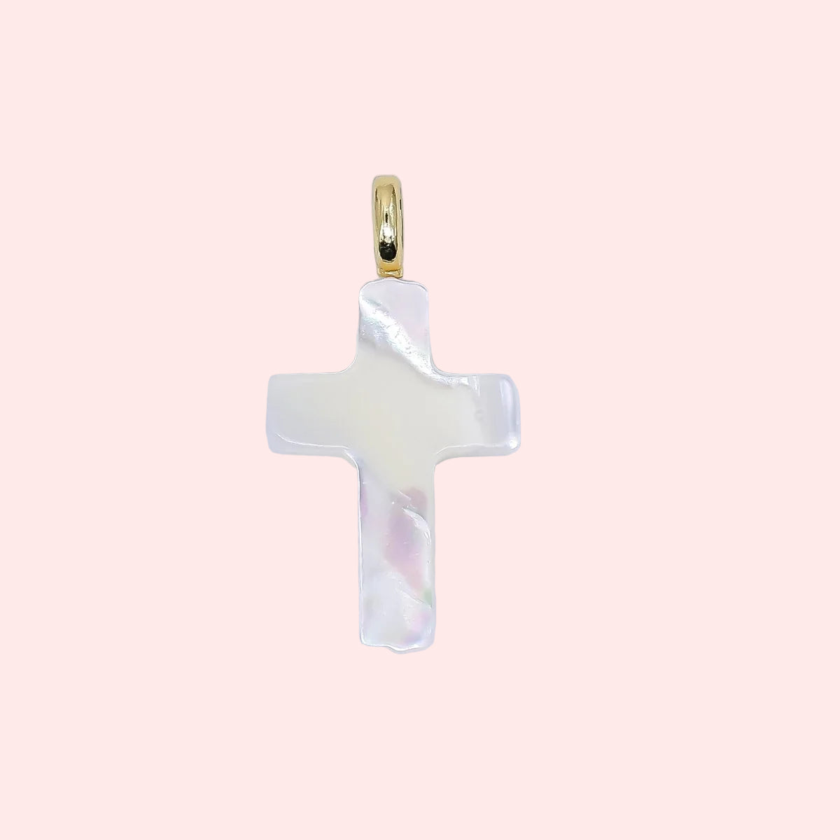 Shell Pearl Cross Charm