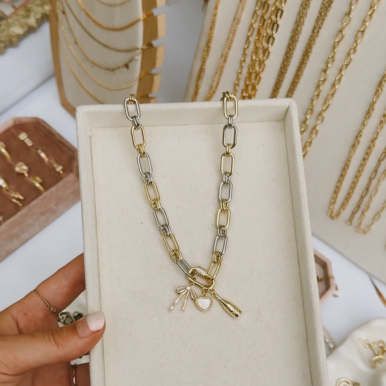 Pop the Bubbly Charm – Mini Gold Bottle 🍾✨