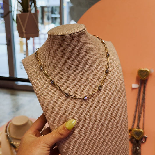 The Stars Aligned Stone Necklace - Gold