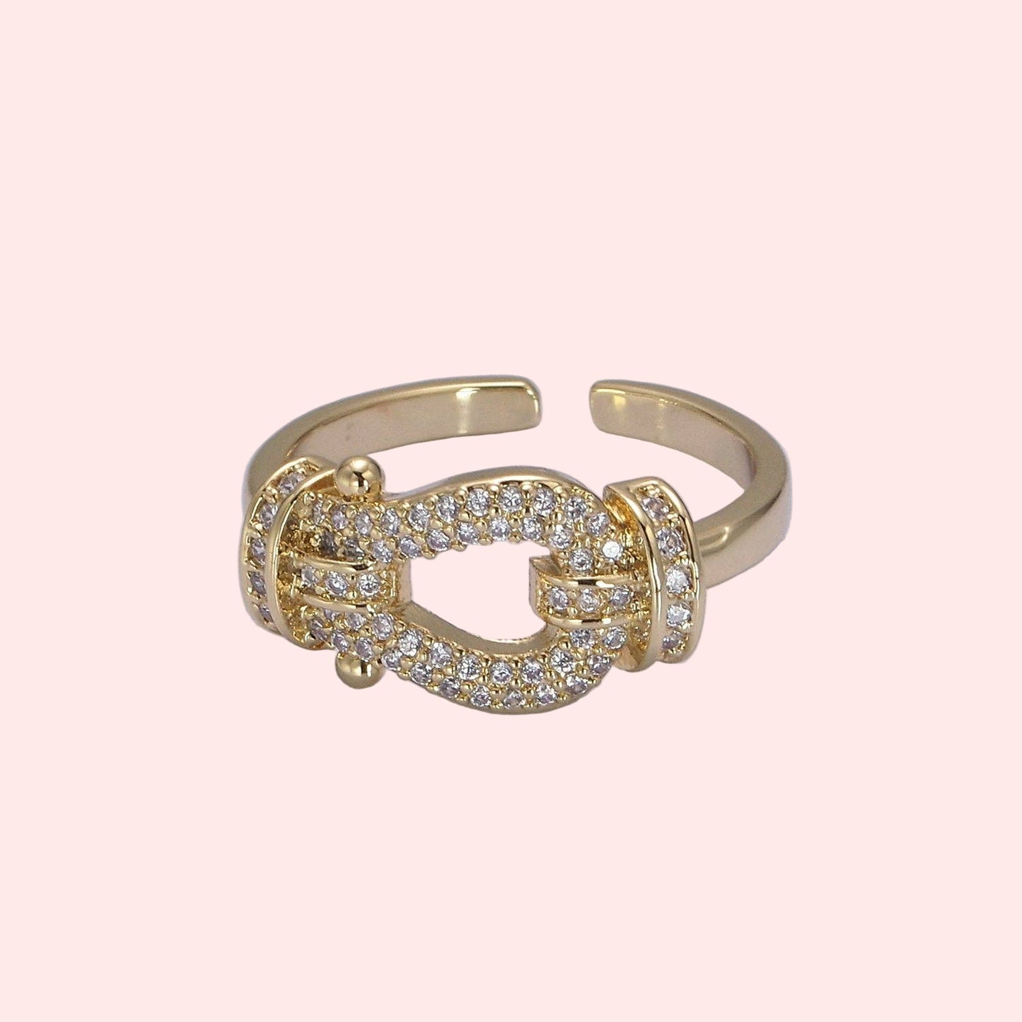 Golden Buckle Adjustable Ring