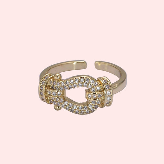 Golden Buckle Adjustable Ring