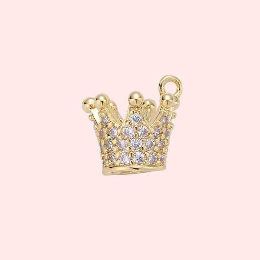 Dainty Micro Pave Crown Charm