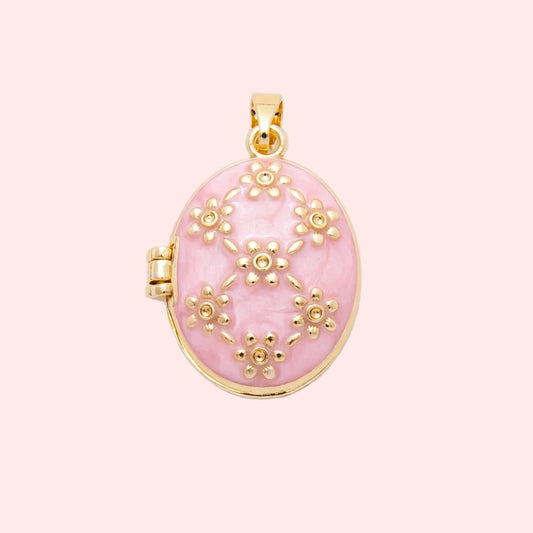 Vintage Bloom Locket Charm